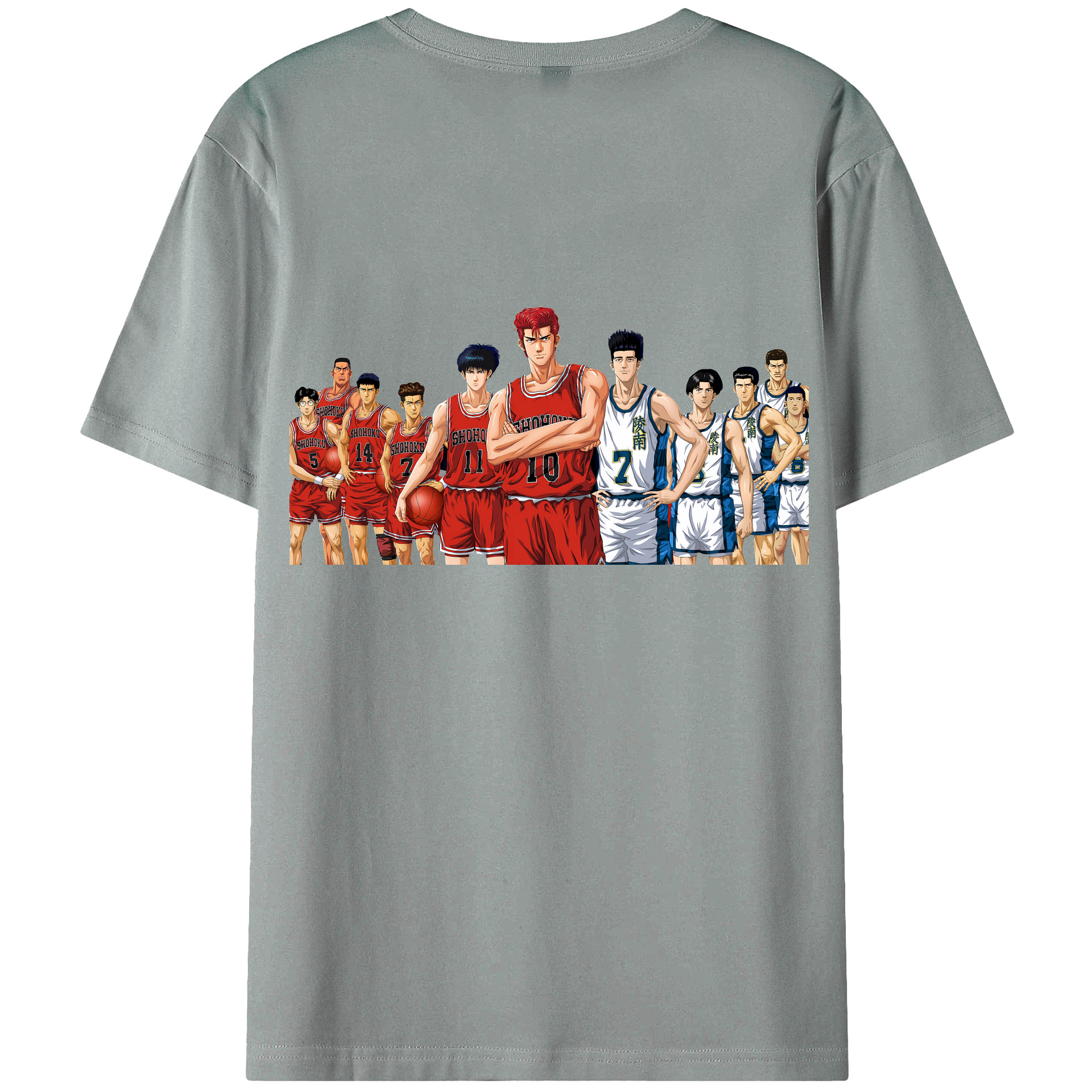 （画像用） SLAM DUNK／スラムダンク 綿100％ メンズ半袖Tシャツ（バックプリント） 通気性